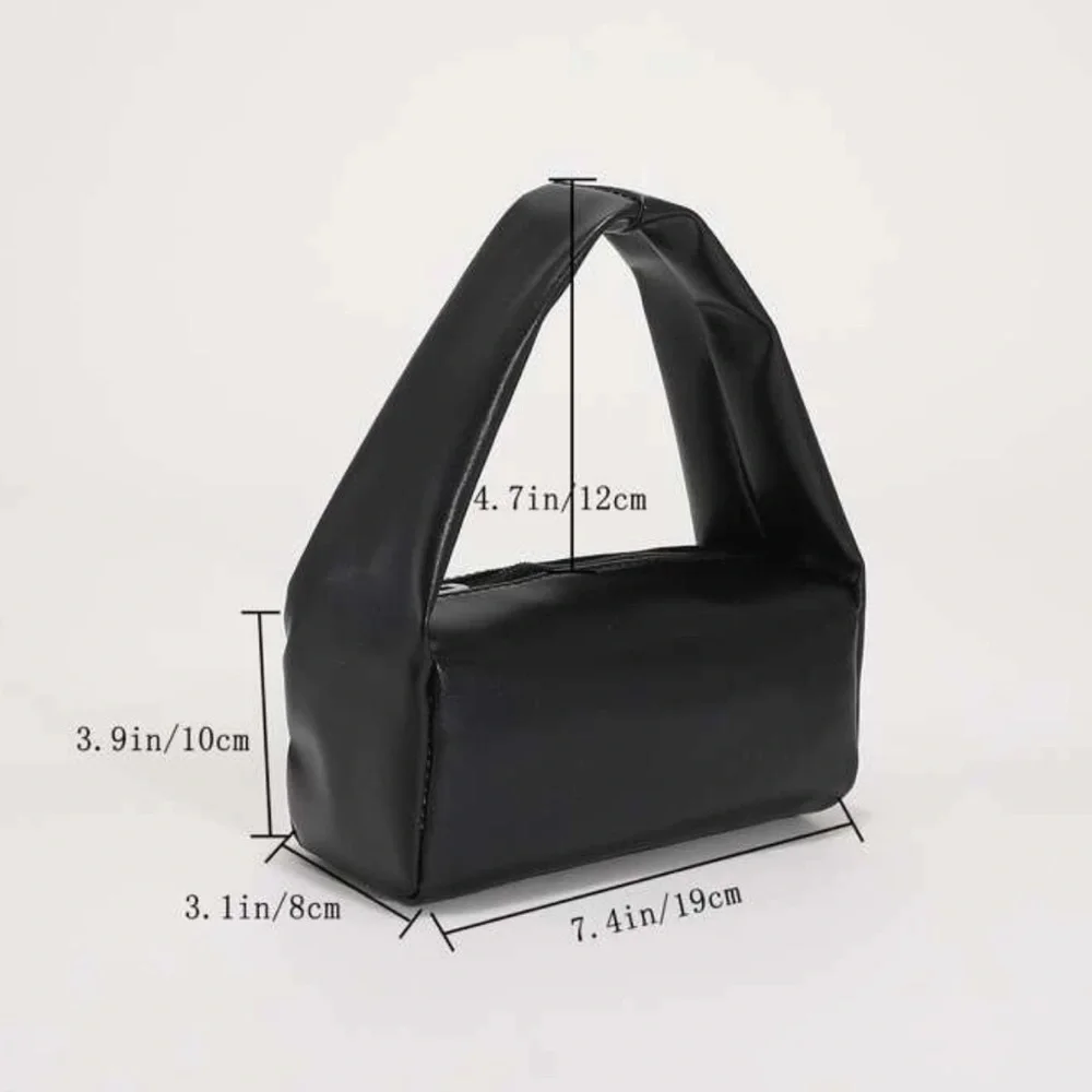 black rectangular shoulder bag with top handle | NWT | faux black leather - Picture 3 of 3